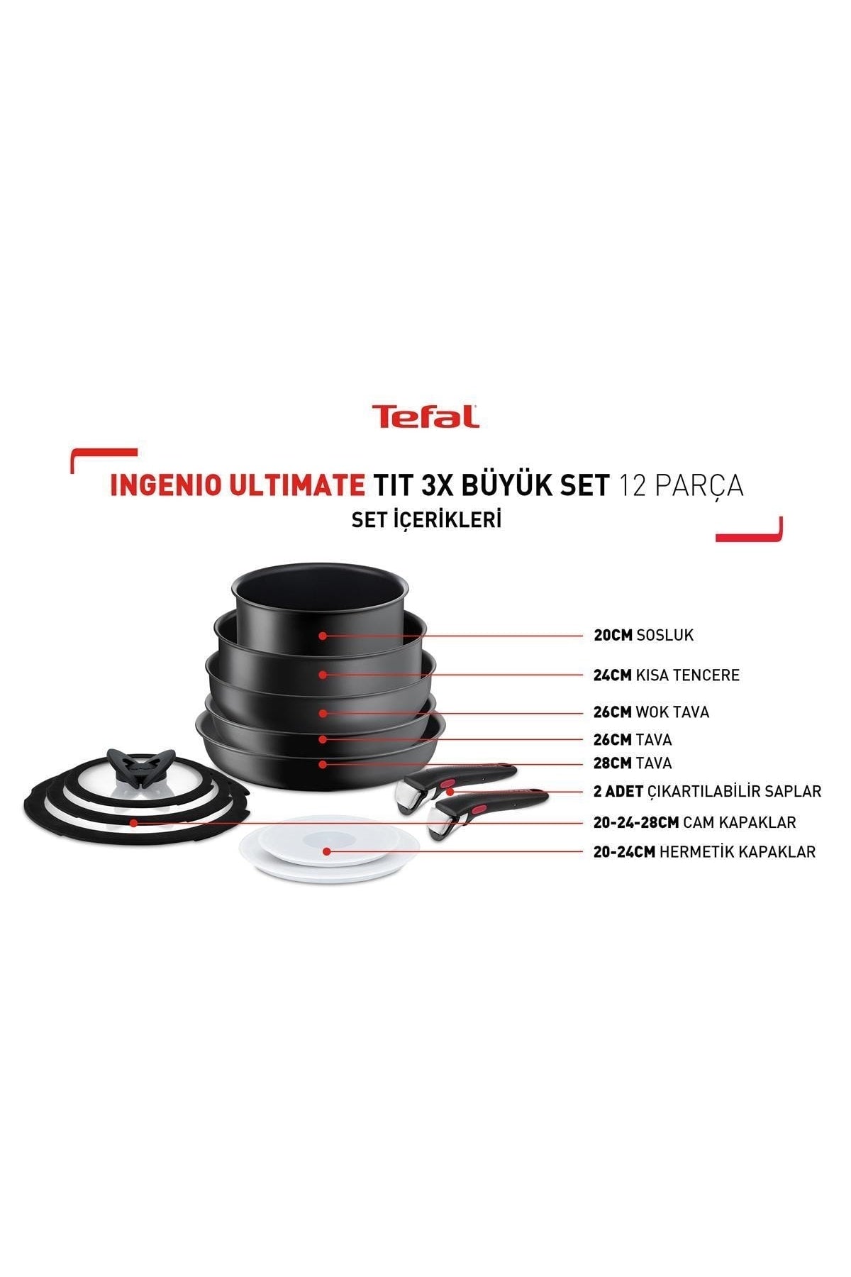 TEFAL Ingenio Ultimate Titanyum 3x Büyük Set